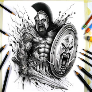 warrior-with-shading-realism-micro-realism-for-shoulder-blade – tattoo design ideas free ai generated – Gallery: warriors-greece-inkby-ai