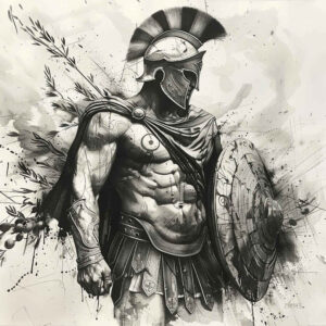 spartan-in-motion-neotraditional-classic-motifs-for-hip – tattoo design ideas free ai generated – Gallery: warriors-greece-inkby-ai
