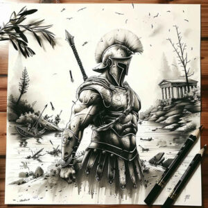 spartan-in-motion-surrealism-timeless-for-stomach – tattoo design ideas free ai generated – Gallery: warriors-greece-inkby-ai