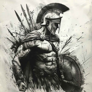 warrior-with-sword-realism-transparent-layer-for-temple – tattoo design ideas free ai generated – Gallery: warriors-greece-inkby-ai