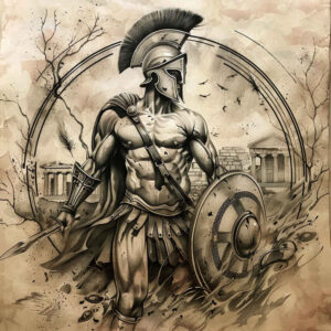 spartan-with-ornamental-details-realism-high-resolution-tattoo-for-ribs – tattoo design ideas free ai generated – Gallery: warriors-greece-inkby-ai