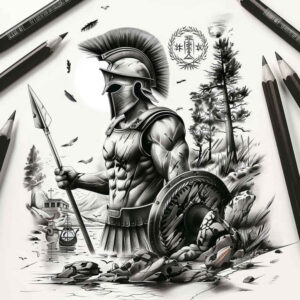 warrior-protection-motif-realism-lifelike-for-upper-arm – tattoo design ideas free ai generated – Gallery: warriors-greece-inkby-ai