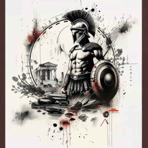 warrior-with-sword-neotraditional-strong-contrast-for-shin – tattoo design ideas free ai generated – Gallery: warriors-greece-inkby-ai