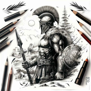 hoplite-shadow-and-light-realism-clean-lines-for-lower-arm – tattoo design ideas free ai generated – Gallery: warriors-greece-inkby-ai