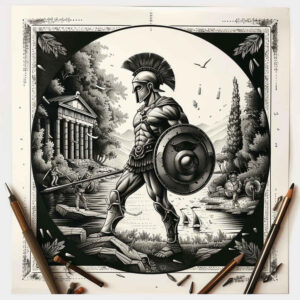 warriors-greece tattoo design ideas Realism depth realism Coliseum fighter shows determination