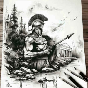 warriors-greece tattoo design ideas elaborate Hoplite stance represents strength