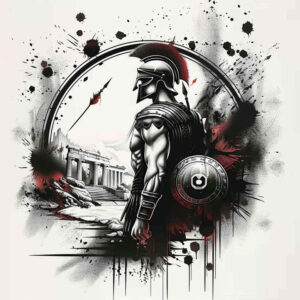 warriors-greece tattoo design ideas Realism emotional realism marble warrior for abdomen