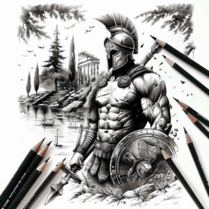warriors-greece tattoo design ideas bold highlights mythic war perseverance and power