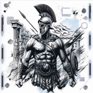 warriors-greece tattoo design ideas Realism precise gradient phalanx formation meaning determination