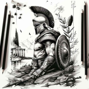 warrior-with-shading-surrealism-ghostly-shapes-for-side – tattoo design ideas free ai generated – Gallery: warriors-greece-inkby-ai