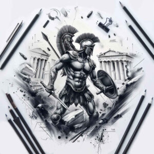 warrior-in-art-neotraditional-modern-twist-for-foot – tattoo design ideas free ai generated – Gallery: warriors-greece-inkby-ai