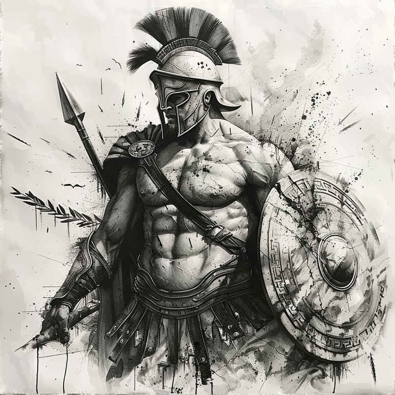 spartan-with-ornamental-details-neotraditional-modern-classic-for-hip – tattoo design ideas free ai generated – Gallery: warriors-greece-inkby-ai