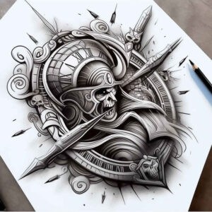knight-courage-symbol-realism-reflection-effect-for-behind-ear – tattoo design ideas free ai generated – Gallery: warriors-inkby-ai