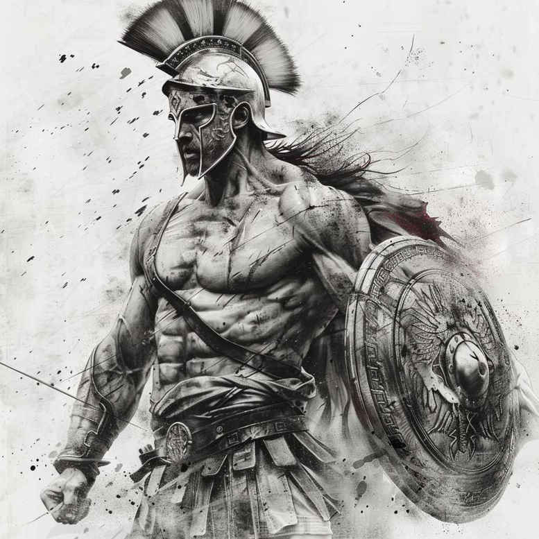 spartan-history-and-strength-motif-surrealism-symbolic-motifs-for-lower-thigh – tattoo design ideas free ai generated – Gallery: warriors-inkby-ai