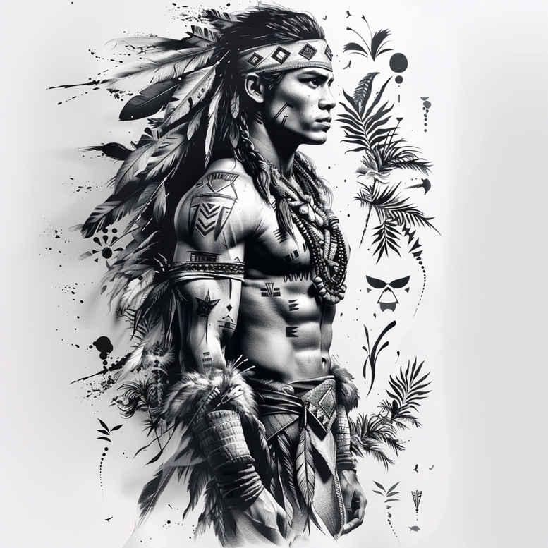 warrior-perseverance-motif-realism-ink-precision-for-neck – tattoo design ideas free ai generated – Gallery: warriors-inkby-ai