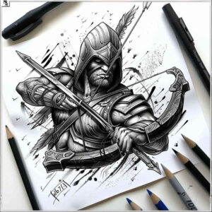 knight-tattoo-realism-realistic-wrinkles-for-shin – tattoo design ideas free ai generated – Gallery: warriors-inkby-ai