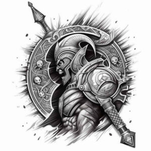 spartan-with-3d-effect-realism-moist-effect-for-lower-back – tattoo design ideas free ai generated – Gallery: warriors-inkby-ai
