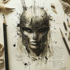 warriors-surrealism-spectral-hues-for-sternum – tattoo design ideas free ai generated – Gallery: warriors-inkby-ai