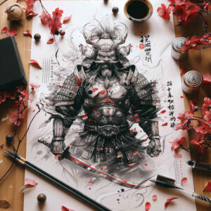 warrior-in-motion-neotraditional-detailed-textures-for-scapula – tattoo design ideas free ai generated – Gallery: warriors-inkby-ai