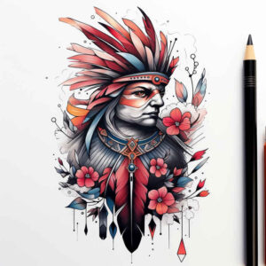 tribal-symbol-tattoo-neotraditional-vivid-detail-for-foot – tattoo design ideas free ai generated – Gallery: warriors-native-american-inkby-ai