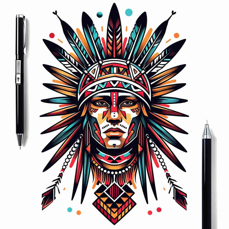 freedom-symbol-tattoo-neotraditional-soft-shadows-for-outer-arm – tattoo design ideas free ai generated – Gallery: warriors-native-american-inkby-ai