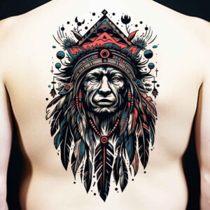 energy-motif-tattoo-realism-realistic-wrinkles-for-back-of-neck – tattoo design ideas free ai generated – Gallery: warriors-native-american-inkby-ai
