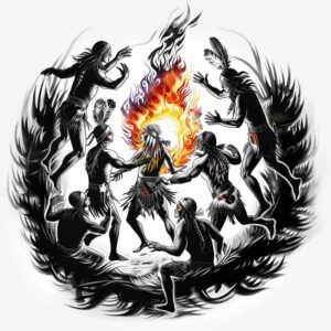 mystical-motif-tattoo-neotraditional-clean-contrast-for-behind-ear – tattoo design ideas free ai generated – Gallery: warriors-native-american-inkby-ai
