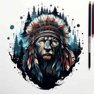 courage-motif-tattoo-neotraditional-clean-fill-for-forearm – tattoo design ideas free ai generated – Gallery: warriors-native-american-inkby-ai