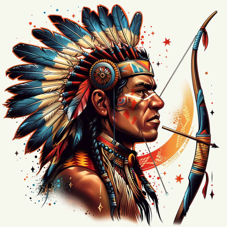 tribal-style-tattoo-neotraditional-artful-color-for-arm – tattoo design ideas free ai generated – Gallery: warriors-native-american-inkby-ai