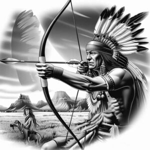 warriors-native-american tattoo design ideas dynamic composition ancestral courage shows endurance