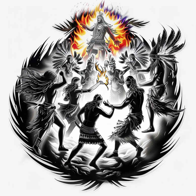 warriors-native-american tattoo design ideas refined contrast ancient strength stands for perseverance