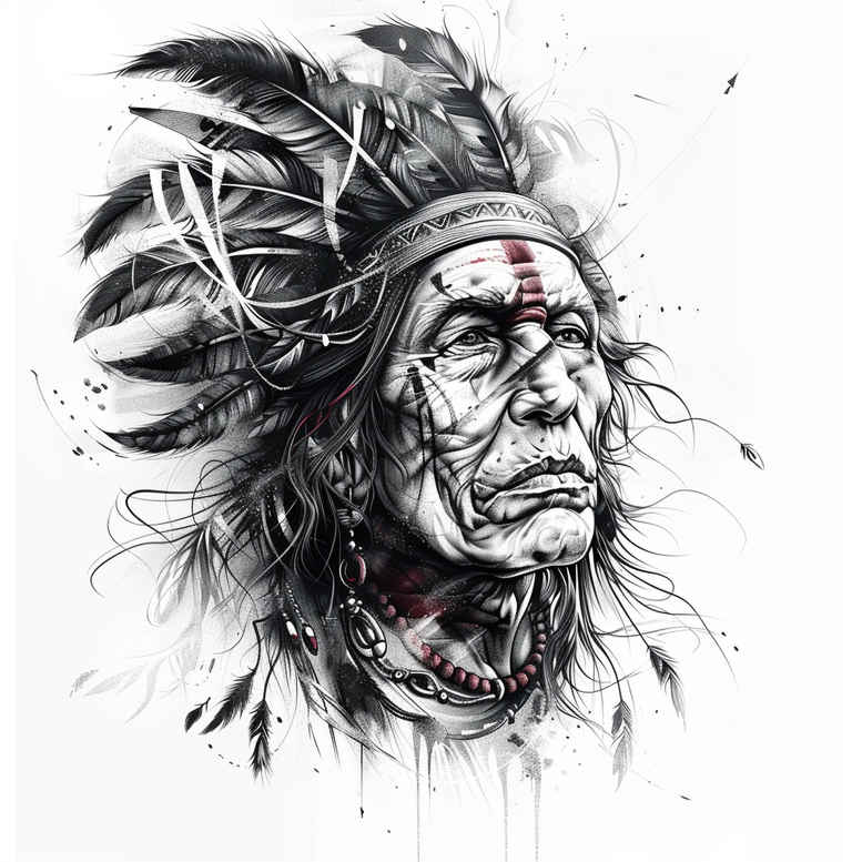 warriors-native-american tattoo design ideas vivid detail indigenous protector symbol of courage