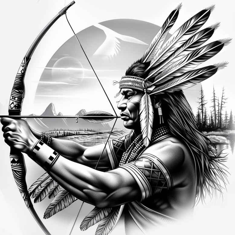 warriors-native-american tattoo design ideas solid fill native pride courage and power