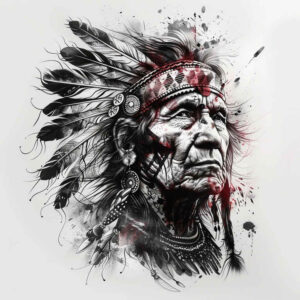 warriors-native-american tattoo design ideas realistic texture native shield for neck