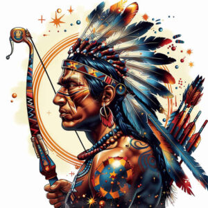 warriors-native-american tattoo design ideas true rendering sacred hunter for collarbone