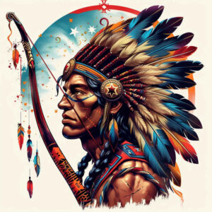 warriors-native-american tattoo design ideas Realism soft highlights sacred hunter for inner arm