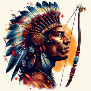 warriors-native-american tattoo design ideas vivid gradients sacred hunter stands for resilience