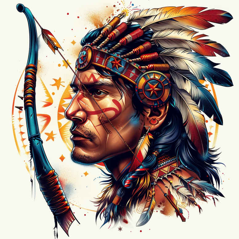 warriors-native-american tattoo design ideas Surrealism fantastical spiritual courage for knee