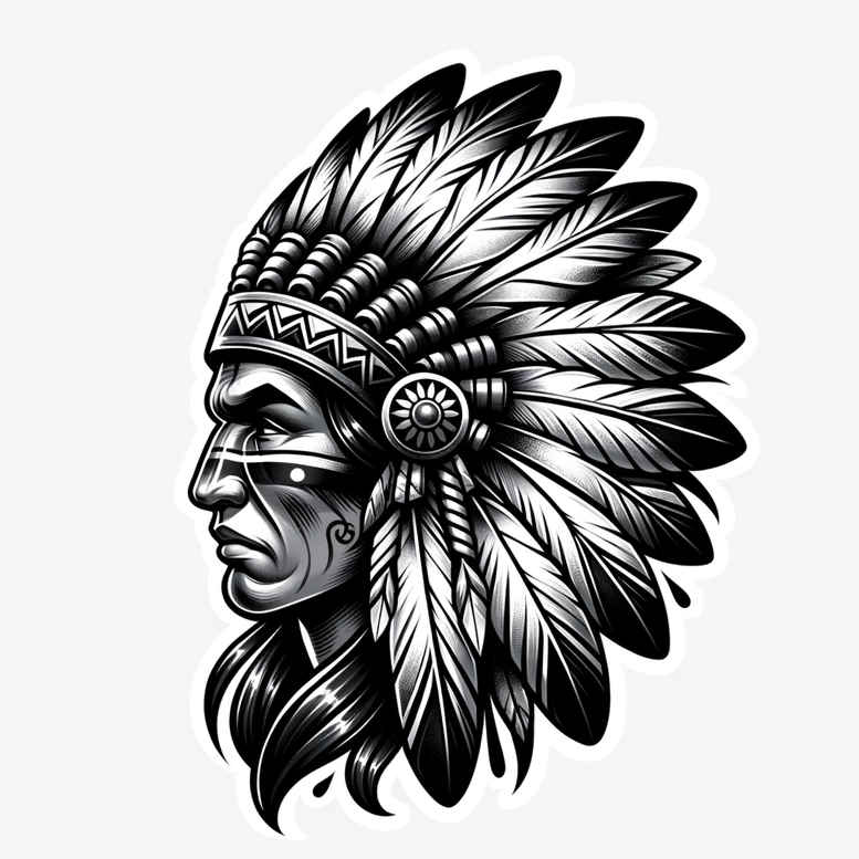 warriors-native-american tattoo design ideas clean fill spiritual courage for shoulder