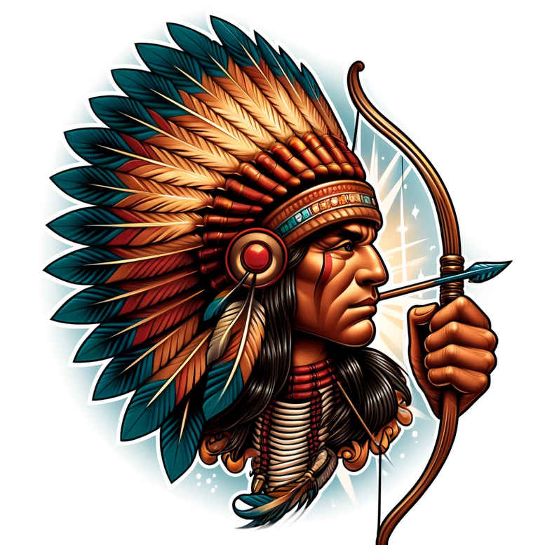 warriors-native-american tattoo design ideas Surrealism unconscious imagery tattoo tribe for lower thigh