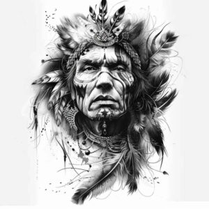warriors-native-american tattoo design ideas Surrealism phantasmagoria tribal power stands for perseverance