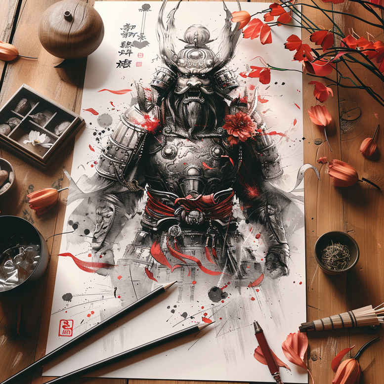 warrior-spirit-motif-neotraditional-modern-classic-for-lower-thigh – tattoo design ideas free ai generated – Gallery: warriors-inkby-ai