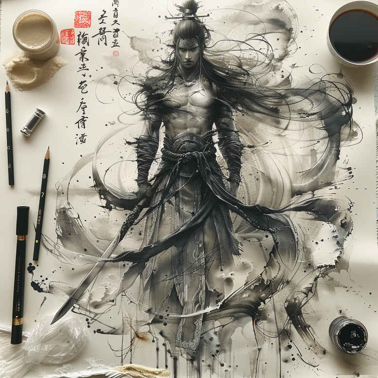 warrior-in-motion-surrealism-unreal-for-spine – tattoo design ideas free ai generated – Gallery: warriors-inkby-ai