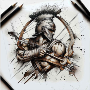 spartan-bravery-symbol-neotraditional-strong-contrast-for-ankle – tattoo design ideas free ai generated – Gallery: warriors-inkby-ai