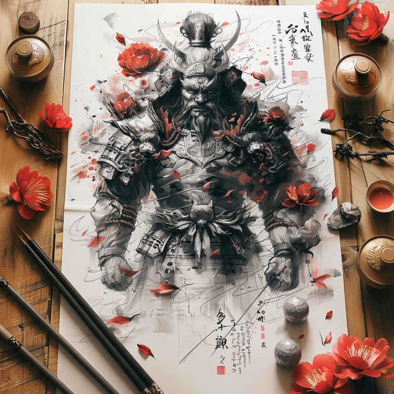 warrior-with-detail-neotraditional-layered-fill-for-ribs – tattoo design ideas free ai generated – Gallery: warriors-inkby-ai
