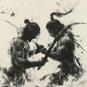 warriors tattoo design ideas Realism clean background fearless stance for neck