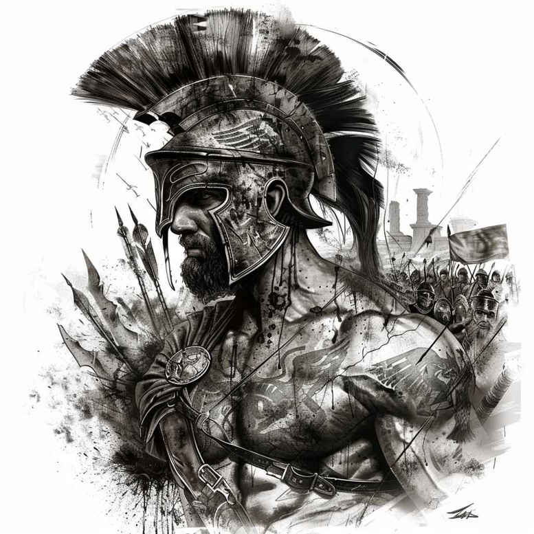 warrior-in-motion-realism-realistic-perspective-for-full-back – tattoo design ideas free ai generated – Gallery: warriors-inkby-ai
