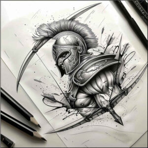 spartan-protection-symbol-realism-textured-light-for-collarbone – tattoo design ideas free ai generated – Gallery: warriors-inkby-ai