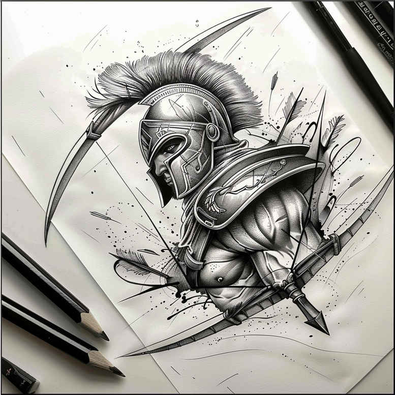 spartan-protection-symbol-realism-textured-light-for-collarbone – tattoo design ideas free ai generated – Gallery: warriors-inkby-ai