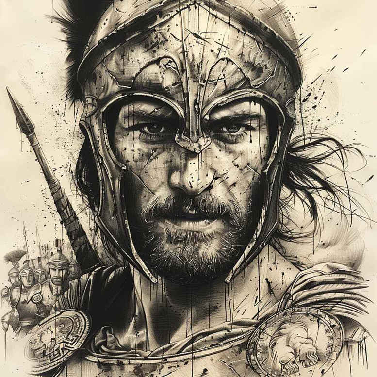spartan-with-ornamental-details-neotraditional-soft-blending-for-sternum – tattoo design ideas free ai generated – Gallery: warriors-inkby-ai
